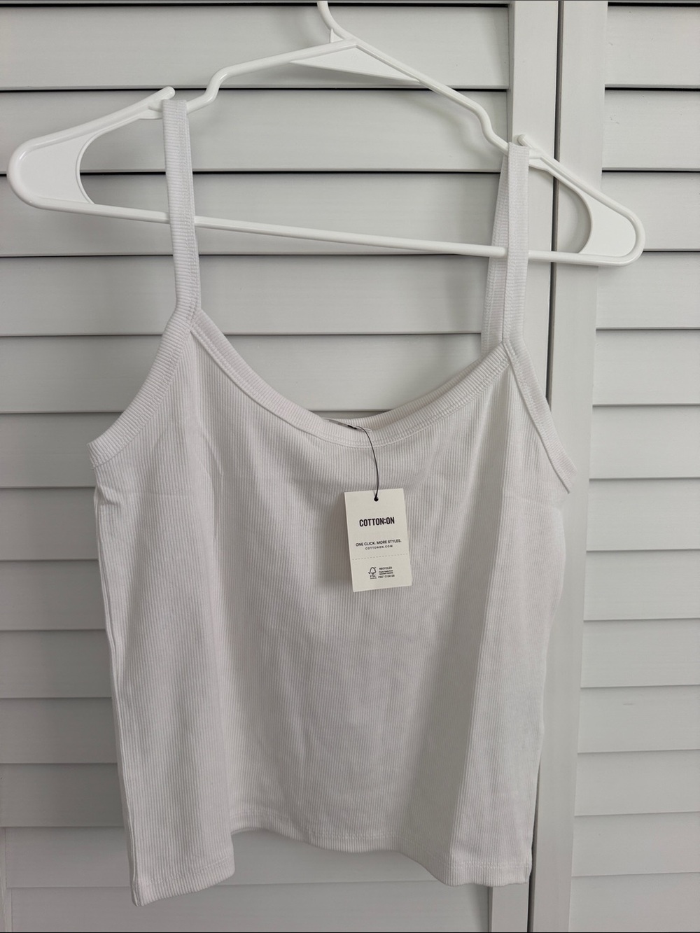 Cotton On White Ribbed Camisole Tank